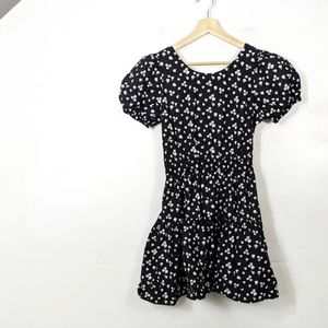 SEED HERITAGE Teen NWT Black White Floral Poplin Fit Flare Dress Size 14